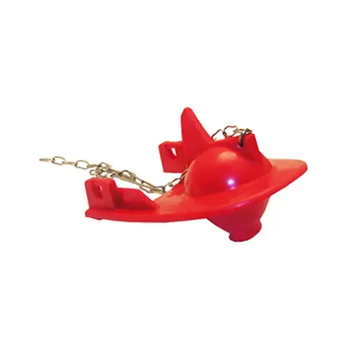 LARSEN SUPPLY CO., INC. 04-1537 Kohler Toilet Flapper With Chain, Fin Back, Red