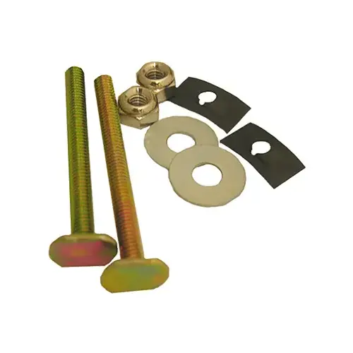 LARSEN SUPPLY CO., INC. 04-3631-XCP6 Solid Brass Toilet Bolts With Nuts And Washers, 0.25 x 2.5-In. - pack of 6