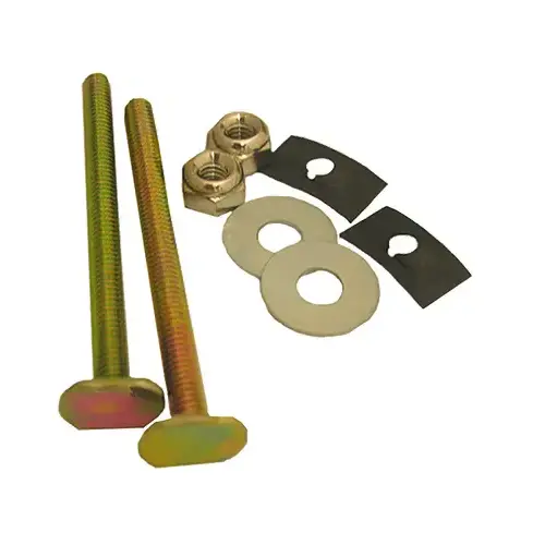 LARSEN SUPPLY CO., INC. 04-3633-XCP6 Toilet Closet Bolt Bowl-to-Floor Kit, Brass - pack of 6