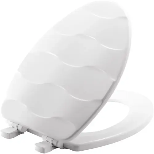 Mayfair 133SLOW-000 133SLOW 000 Toilet Seat, Elongated, Wood, White, Easy Clean and Change Hinge