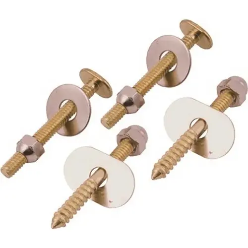Proplus 192252 Closet Bolt and Screw Set Brass