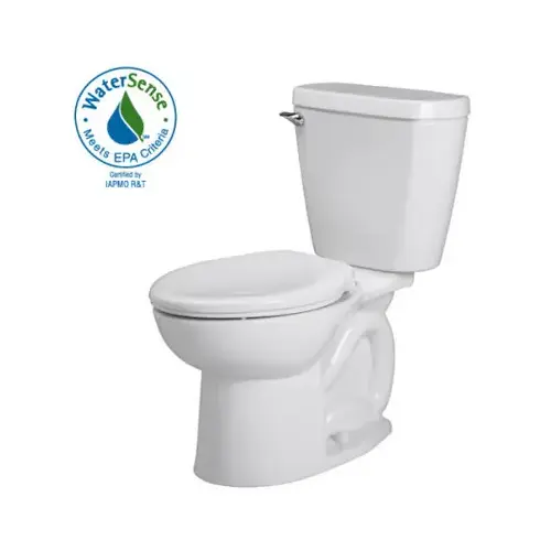 American Standard 2880128ST.020 Cadet 3 Series Flush Toilet, Round Bowl, 1.28 gpf Flush, 12 in Rough-In, 15 in H Rim White