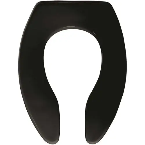 BEMIS 1655SSCT 047 Elongated Open Front Toilet Seat in Black