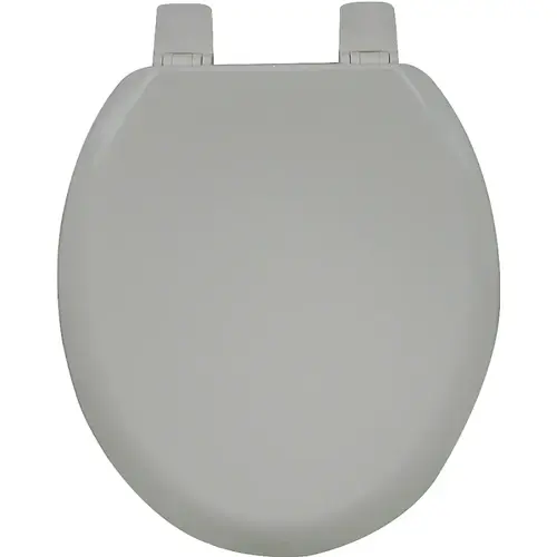 BEMIS 5000-492 Toilet Seat, Molded Wood, Silver, Adjustable Hinge
