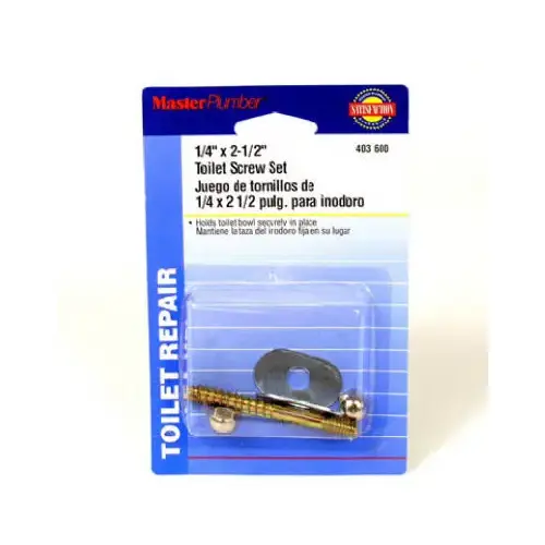 Master Plumber 403600 1/4 x 2-1/2-Inch Steel Toilet Screw
