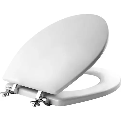 Mayfair 44CP-000 Toilet Seat Edgewater Round White Enameled Wood Gloss