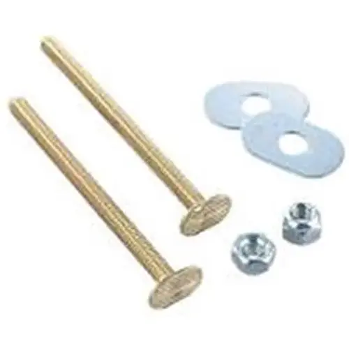 PlumbCraft 7641600T Toilet Bolt Set, Brass