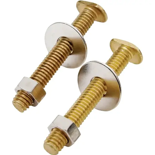 ProSource 8045 Bolt Set, Brass, For: Use to Attach Toilet to Flange