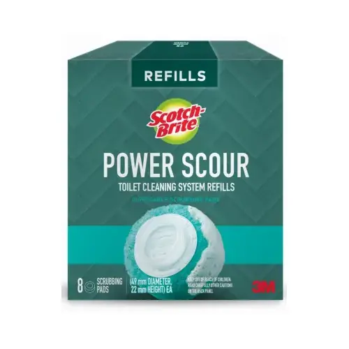 3M 559-PS-RF-6 Power Scour Series Disposable Scrubbing Pad, Polyethylene, Teal - pack of 8
