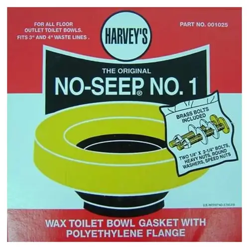 Harvey's 001025 Wax Ring Kit No-Seep No. 1 Almond Polyethylene Almond