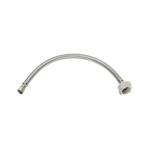 Homewerks Worldwide 7233-16-12-1 Toilet Connector Supply Line, Braided Stainless Steel, 1/2-FIP x 7/8-B x 16-In.
