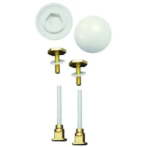 Keeney K835-171 EZ Install Cap and Bolt Set, White Pair