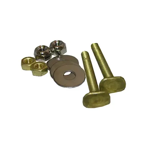 LARSEN SUPPLY CO., INC. 04-3637-XCP6 Toilet Closet Bolt Set, Code Brass, .25 x 2.25-In. - pack of 6