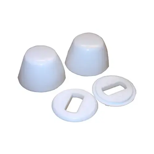 LARSEN SUPPLY CO., INC. 04-3911 Round Toilet Bolt Caps, White, Plastic