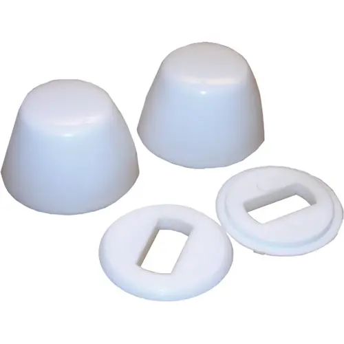 Lasco 04-3911 Round White Plastic Snap-On Toilet Bolt Caps (2 Ct.)