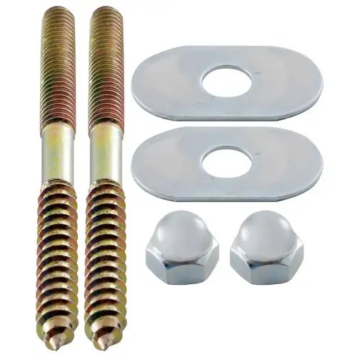 LDR 503 3025 Toilet Screw Set Brass Plated Steel For 1/4" x 3-1/2"