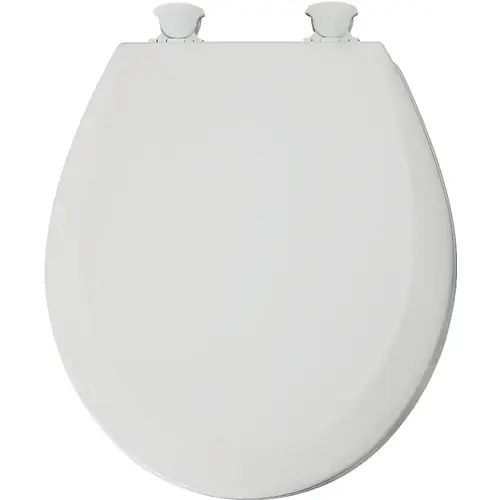 Mayfair 41EC 000/46ECDG-0 41EC-000 Toilet Seat, Round, Wood, White, Twist Hinge
