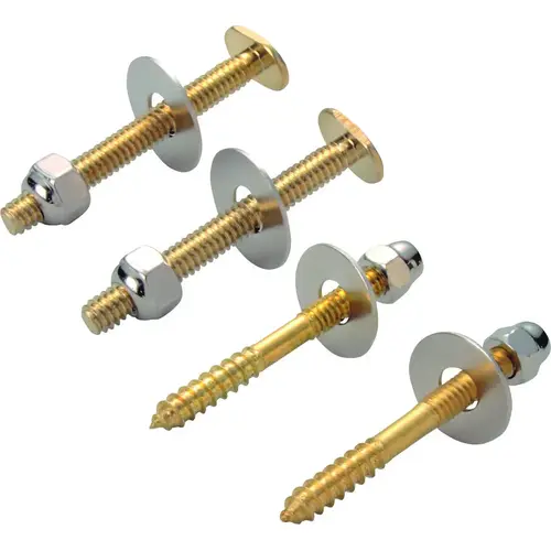Orgill PMB-482-3L Bolt Screw Set, Steel, Brass, For: Use to Attach Toilet to Flange