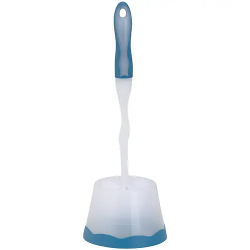 UNBRANDED 616211 21 In. Polypropylene Bristle Toilet Bowl Brush Set With Caddy Blue