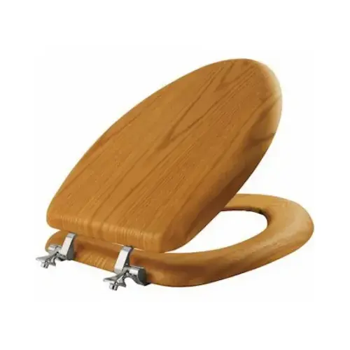 BEMIS 19601CP 378 Natural Reflections Series Toilet Seat, Elongated, Wood Veneer, Natural Oak