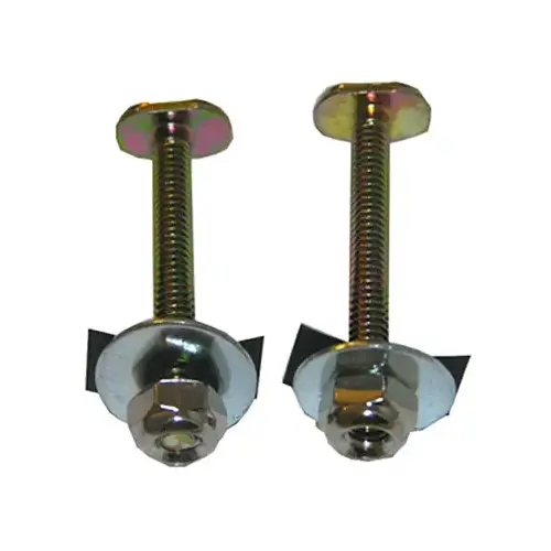 LARSEN SUPPLY CO., INC. 04-3641-XCP6 Brass-Plated Toilet Bolts With Nuts And Washers, 0.25 x 2.25-In. - pack of 6