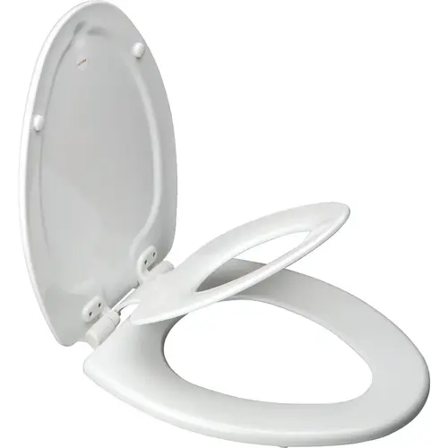 Mayfair 188SLOW 000 NextStep2 Elongated Closed WhisperClose White Enameled Wood Toilet Seat