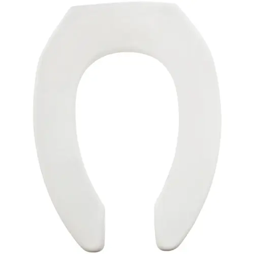 Mayfair 1955C-000 Commercial STA-TITE Elongated Open Front White Molded Plastic Toilet Seat