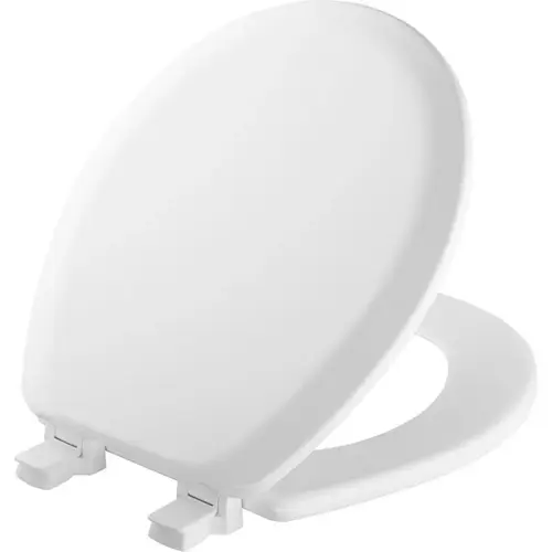 Mayfair by Bemis 41EC-000 Toilet Seat Never Loosens Round White Molded Wood Gloss