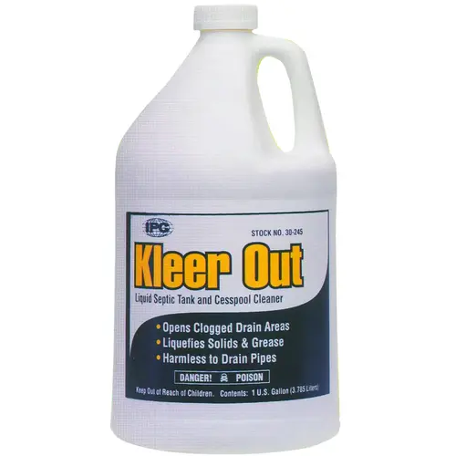ComStar 30-245-XCP4 Kleer Out Series Septic Tank Cleaner, Liquid, Clear, Odorless, 1 gal Bottle - pack of 4