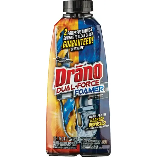 DRANO 14768 17 Oz. Dual Force Foaming Drain Cleaner