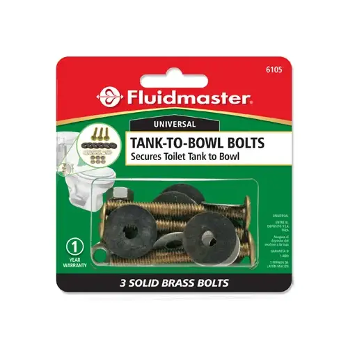 Fluidmaster 6105 Tank-to-Bowl Bolt, Brass, For: Rocking Toilets