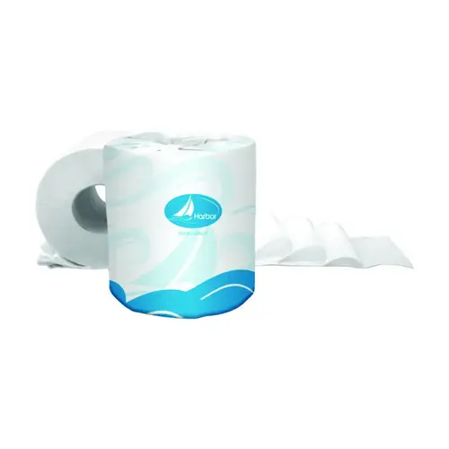 Harbor H24480 Embossed Bath Tissue, 4 in W x 4 in L per Sheet, 2-Ply, 550 Sheets/RL, 80 RL/CA White