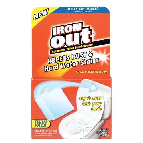 Iron Out AT12T Toilet Bowl Cleaner No Scent 2.1 oz Powder White