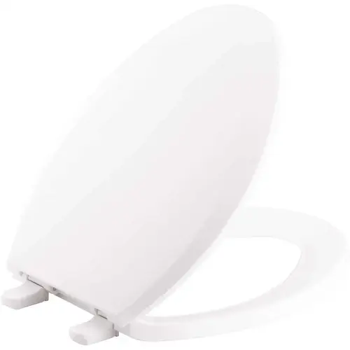 Kohler K-4652-0 Lustra Elongated Closed-Front Toilet Seat with Quick-Release Hinges in White