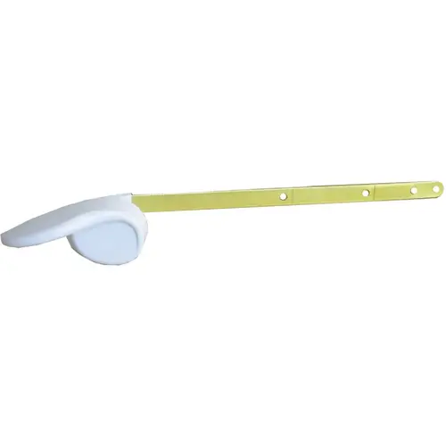 Lasco 04-1743 White Tank Lever with Brass Flat Arm