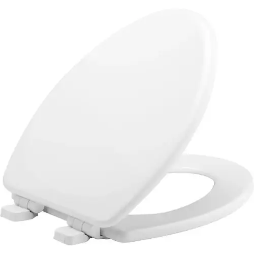 Mayfair 143SLOW-000 143SLOW 000 Traditional Toilet Seat, Elongated, Wood, White, Adjustable, Whisper Close Hinge