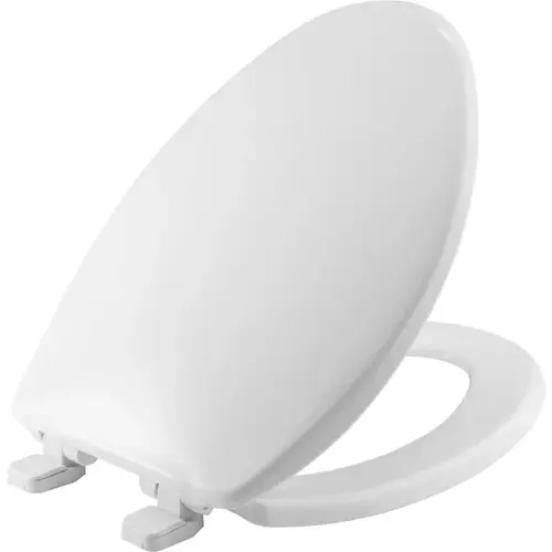 Mayfair 180SLOW-000 Toilet Seat, Elongated, Plastic, White, Hex-Tite Hinge