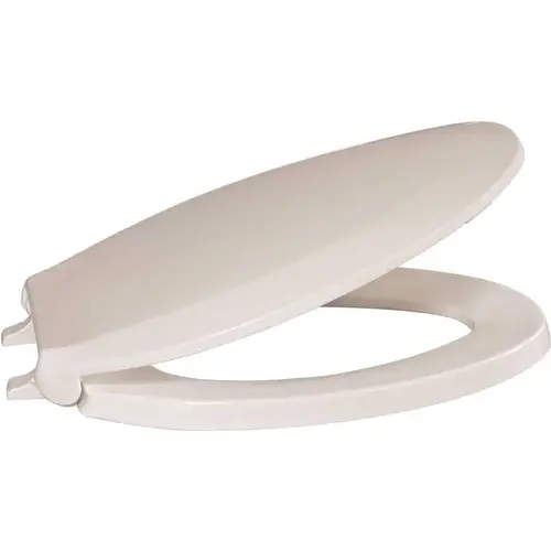 Centoco AMFR800STSS-001 Antimicrobial and Fire Retardant Elongated Closed Front Commercial Toilet Seat with Cover in White