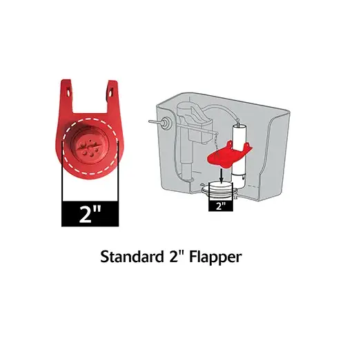 Korky 818MP Toilet Fill Valve and Flapper Kit, <1.6 GPF, Rubber Body, Black/Red/Silver