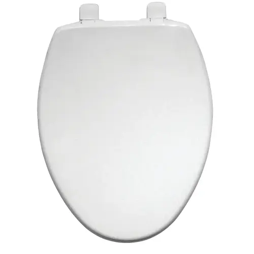 Mayfair 1580ARSL 000 Toilet Seat, Elongated, Plastic, White, Top-Tite Hinge