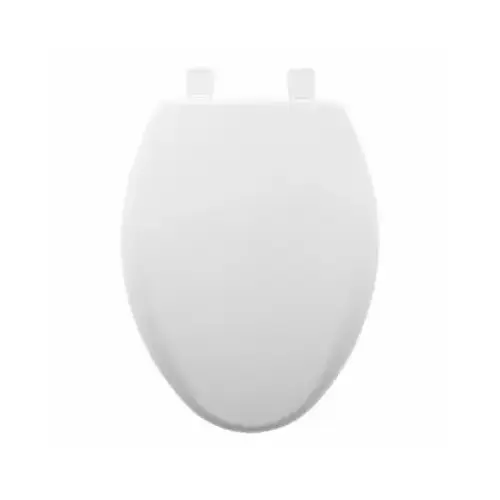 Mayfair 187SLOW000 Affinity Series Closed-Front Toilet Seat, Elongated, Plastic, White, Easy Clean, Whisper Close Hinge