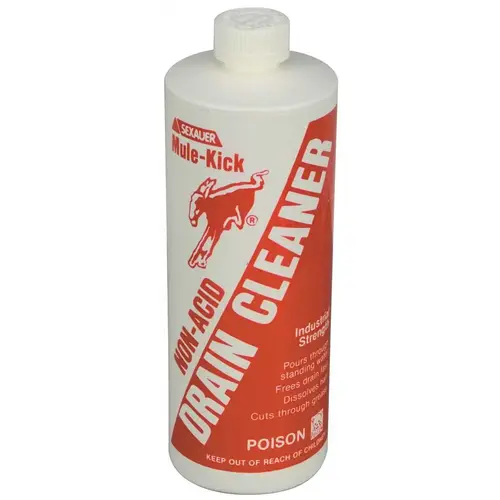 National Brand Alternative 25-4011N MULE KICK LIQUID CAUSTIC DRAIN OPENER, QUART Clear - pack of 12