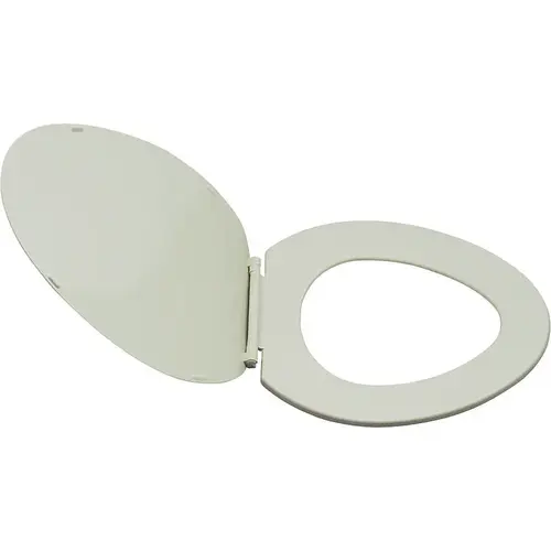 ProSource KJ-873A1-BN Toilet Seat, Elongated, Plastic, Bone, Plastic Hinge
