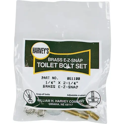 Harvey's 51100 Bolt Set, EZ-Snap, Brass