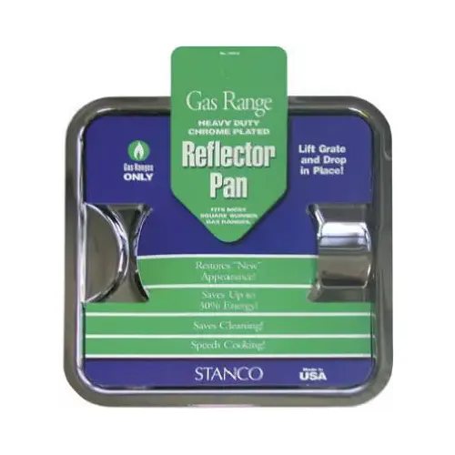 Stanco 900-S Gas Range Reflector Pan, Square, Chrome 7-3/4 In.