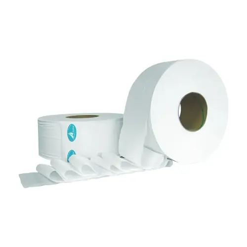 Harbor H2002 Jumbo Roll Tissue, 3.6 in W x 1,000 ft L Roll, 2-Ply, 12 RL/CA White