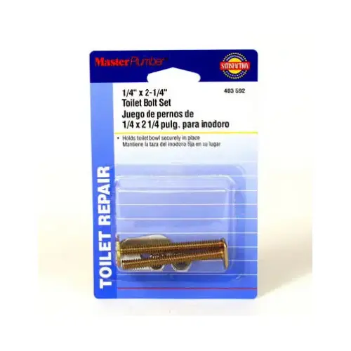 Master Plumber 403592 Toilet Bolt Set, 1/4 x 2-1/4-In.