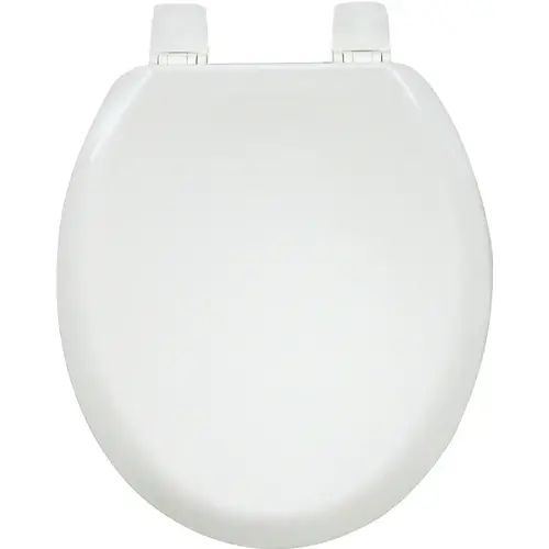 BEMIS 5000-000 Toilet Seat, Wood, White, Adjustable Hinge