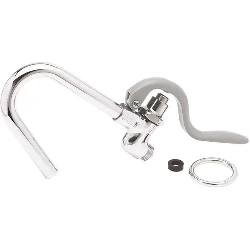 T & S BRASS & BRONZE WORKS 002851-40 Hook Nozzle Gray and Self-Closing Valve Chrome
