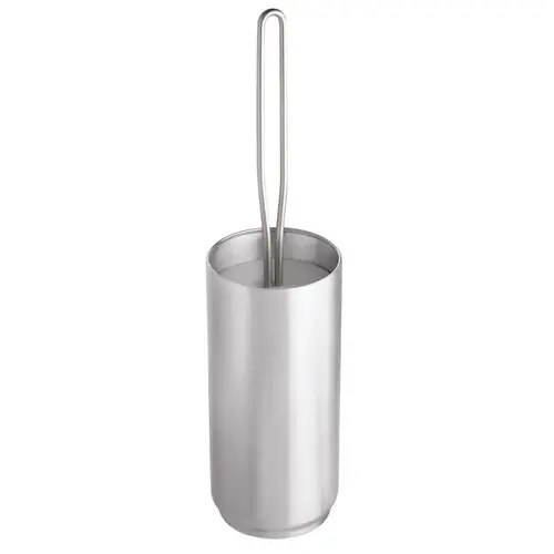 iDesign 28230 Bowl/Brush Holder Set Steel Handle Silver